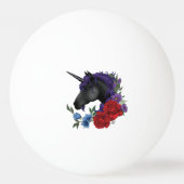 Black Unicorn en Flowers Pingpongbal (Achterkant)