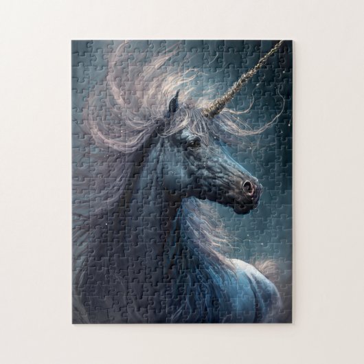 Black Unicorn Fantasy Art Legpuzzel (Verticaal)