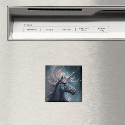 Black Unicorn Fantasy Art Magneet (Insitu (Vaatwasser))