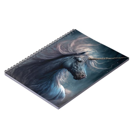 Black Unicorn Fantasy Art Notitieboek (Linkerzijde)