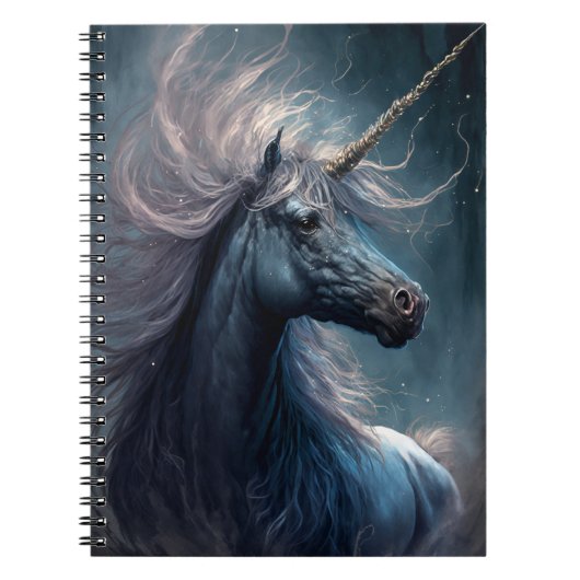 Black Unicorn Fantasy Art Notitieboek (Voorkant)