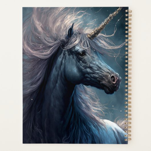 Black Unicorn Fantasy Art Planner (Achterkant)
