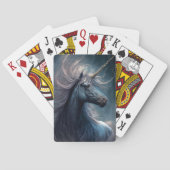 Black Unicorn Fantasy Art Pokerkaarten (Achterkant)