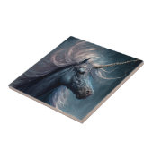 Black Unicorn Fantasy Art Tegeltje (Zijkant)