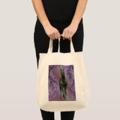 Black Unicorn Flowers Fantasy Canvas tas (Voorkant (product))
