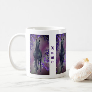 Black Unicorn Flowers Fantasy Personalized Koffiemok