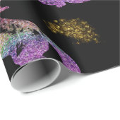 Black Unicorn Magic Cadeaupapier (Rol Hoek)