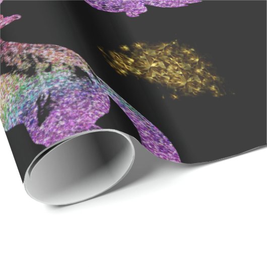 Black Unicorn Magic Cadeaupapier (Rol Hoek)