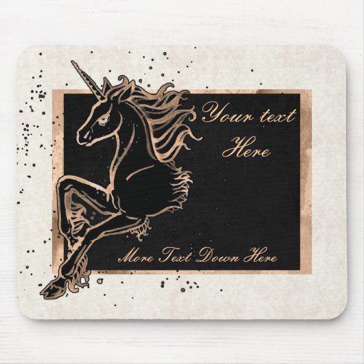 Black Unicorn Mousepad Muismat (Voorkant)