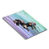 Black Unicorn Paars roze tail Notitieboek (Rechterzijde)