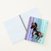 Black Unicorn Paars roze tail Notitieboek (Binnen)