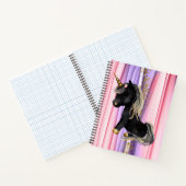 Black Unicorn Pink Ears Notitieboek (Binnen)