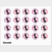 Black Unicorn Pink Ears Ronde Sticker (Vel)