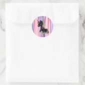 Black Unicorn Pink Ears Ronde Sticker (Tas)