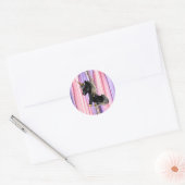 Black Unicorn Pink Ears Ronde Sticker (Envelop)