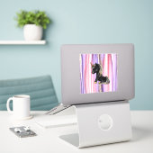 Black Unicorn Pink Ears Sticker (Laptop op bureau)