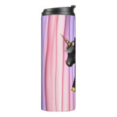 Black Unicorn Pink Ears Thermosbeker (Gedraaid links)