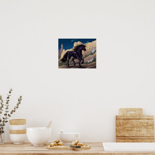Black Unicorn Poster (Keuken)