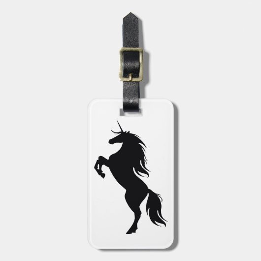 Black Unicorn Silhouette Bagagelabel (Voorkant verticaal)