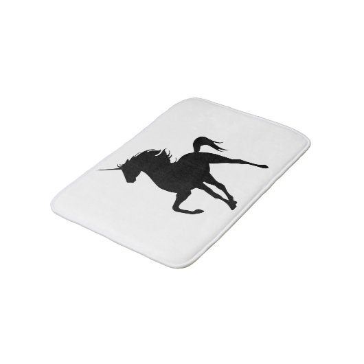 Black Unicorn Silhouette Bath Mat (Gekanteld)