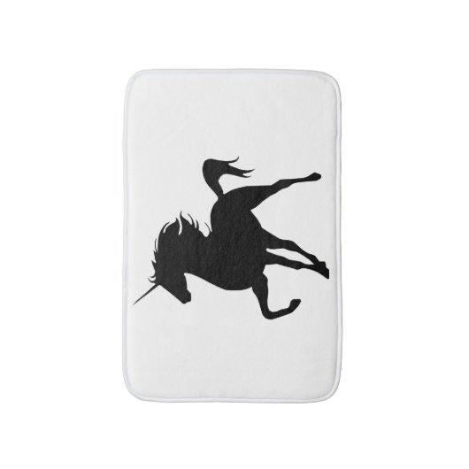 Black Unicorn Silhouette Bath Mat (Voorkant Verticaal)