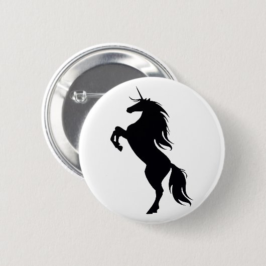 Black Unicorn Silhouette Button (Voorkant /achterkant)
