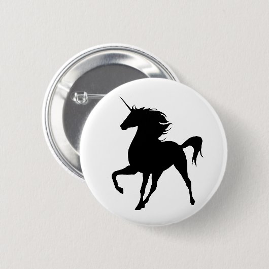 Black Unicorn Silhouette Button (Voorkant /achterkant)