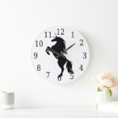 Black Unicorn Silhouette Clock Grote Klok (Huis)
