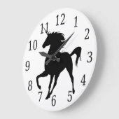 Black Unicorn Silhouette Clock Grote Klok (Hoek)