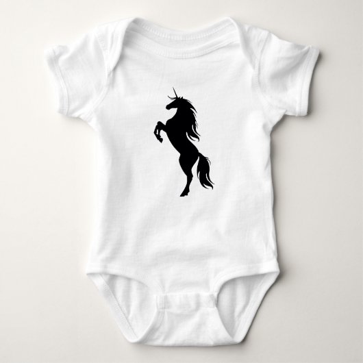 Black Unicorn Silhouette Creeper Romper (Voorkant)