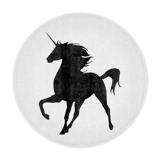 Black Unicorn Silhouette Cutting Board Snijplank (Voorkant)