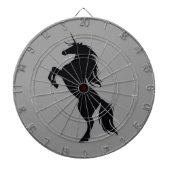 Black Unicorn Silhouette Dart Board Dartbord (Voorkant)