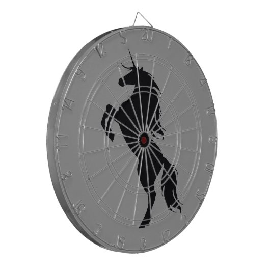 Black Unicorn Silhouette Dart Board Dartbord (Voorkant Links)