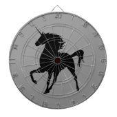 Black Unicorn Silhouette Dart Board Dartbord (Voorkant)