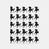 Black Unicorn Silhouette Fleece Blanket (Voorkant)