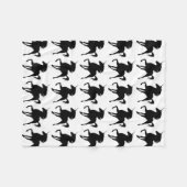 Black Unicorn Silhouette Fleece Blanket Deken (Voorkant (Horizontaal))