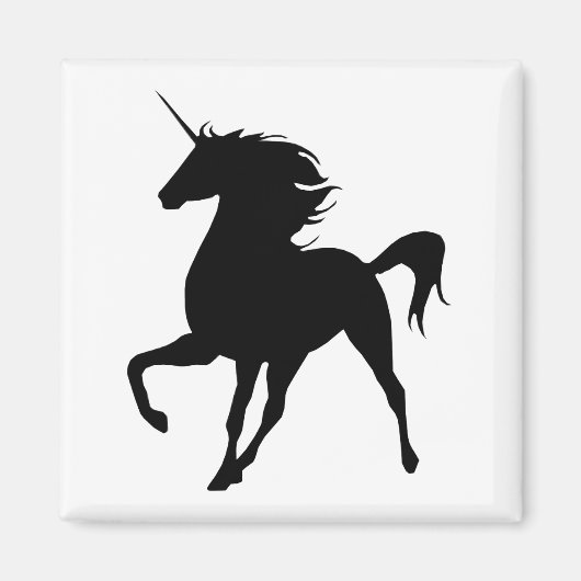 Black Unicorn Silhouette Magnet (Voorkant)