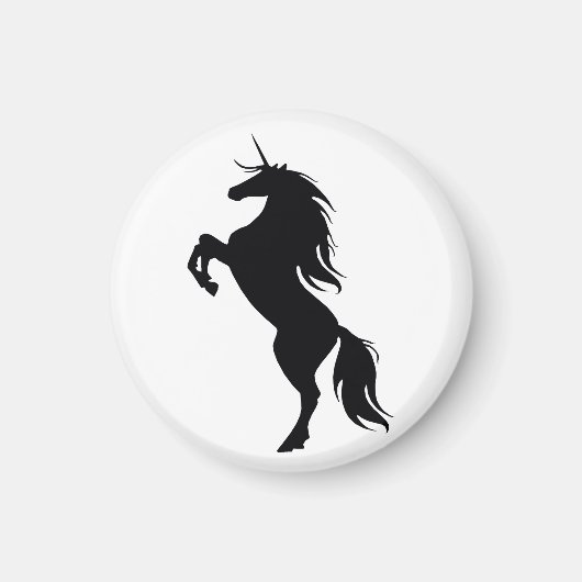 Black Unicorn Silhouette Magnet (Voorkant)