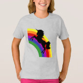 Black Unicorn Silhouette met Shirt van Regenboogme (Voorkant)