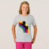 Black Unicorn Silhouette met Shirt van Regenboogme (Voorkant volledig)