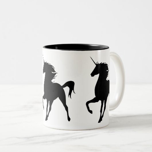 Black Unicorn Silhouette Mok (Voorkant rechts)