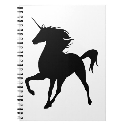 Black Unicorn Silhouette Notitieboek (Voorkant)