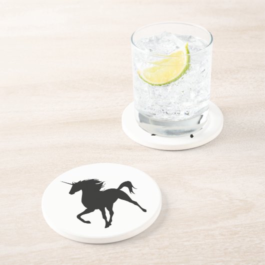 Black Unicorn Silhouette Onderzetter (Zijkant)