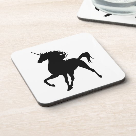 Black Unicorn Silhouette Onderzetters (Linkerzijde)