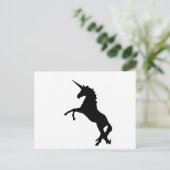 Black Unicorn Silhouette op Hind Legs Briefkaart (Staand voorkant)