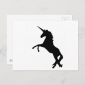 Black Unicorn Silhouette op Hind Legs Briefkaart (Voorkant / Achterkant)
