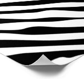 Black Unicorn Silhouette op Zebra Print Poster (Hoek)