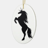 Black Unicorn Silhouette Oval Ornament (Links)