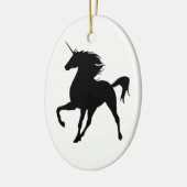 Black Unicorn Silhouette Oval Ornament (Links)