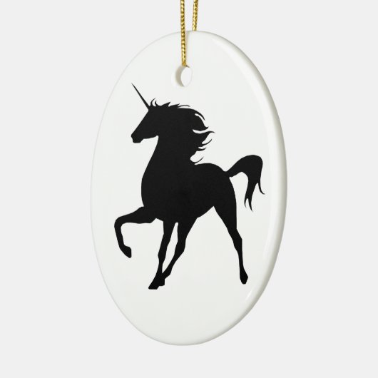 Black Unicorn Silhouette Oval Ornament (Links)